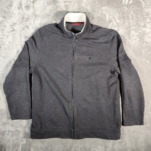 Izod‎ Jacket Men XL Gray Advantage Performance Full Zip Fleece Lined